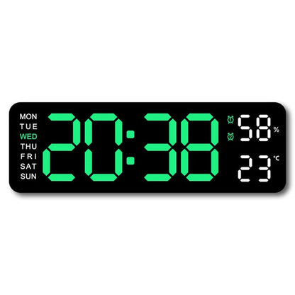 Contemporary LED Wall Clock with Digital Display
