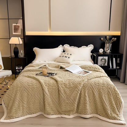 Luxurious Velvet Sherpa Blanket for Year-Round Comfort