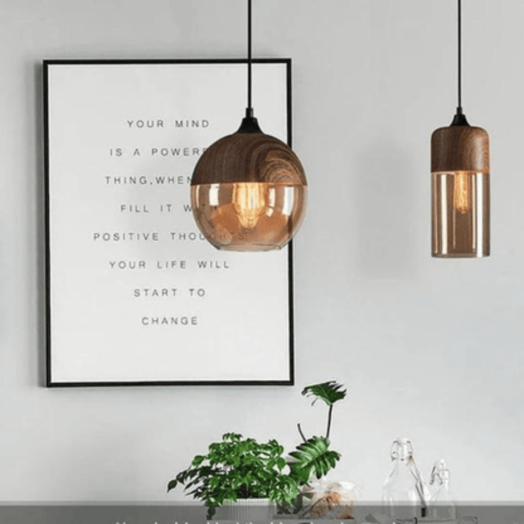 Wooden Ceiling Light Fixture with Nordic Inspired Design