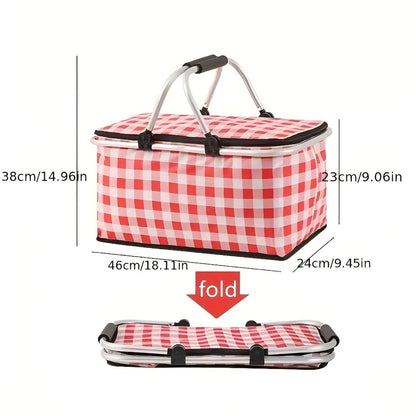 Versatile Insulated Picnic Basket with Foldable Design