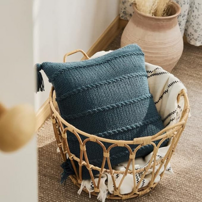 Cozy Nordic Knit Tassel Throw Pillow