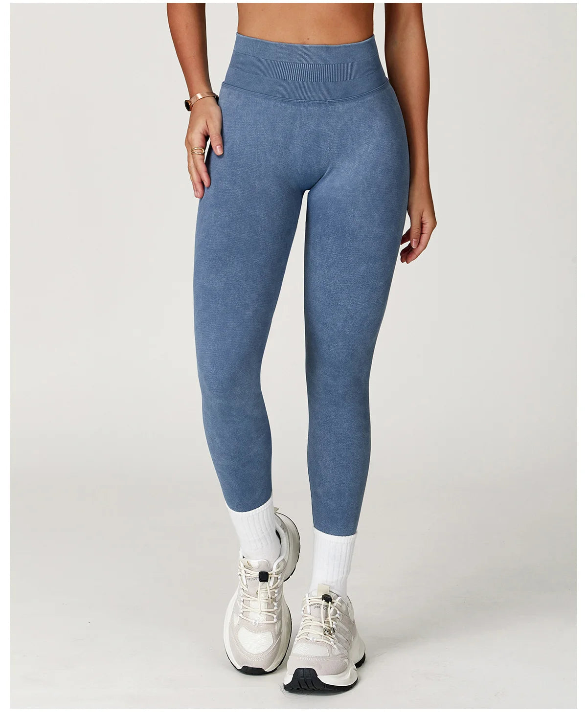 High-Waisted Ribbed Workout Leggings for Women | Seamless Stretch Fit