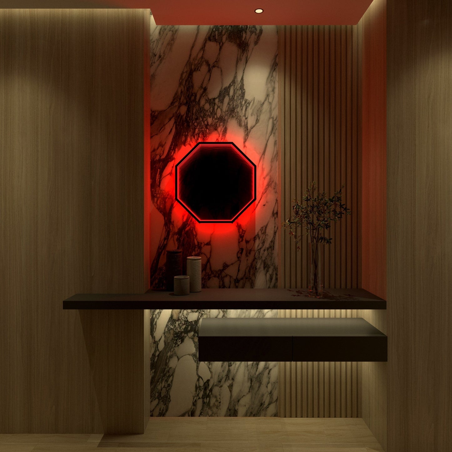 3D Octagon Mirror Light