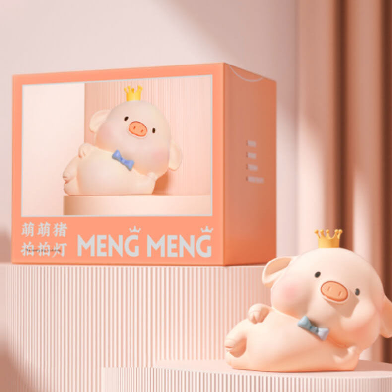 Charming Silicone LED Night Light in Pig Shape - Contemporary Table Lamp