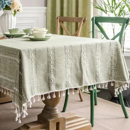 Chic Cotton-Linen Table Cover for Every Occasion