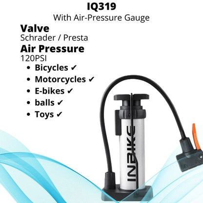 Compact Bicycle Pump - Portable Handheld Air Inflator