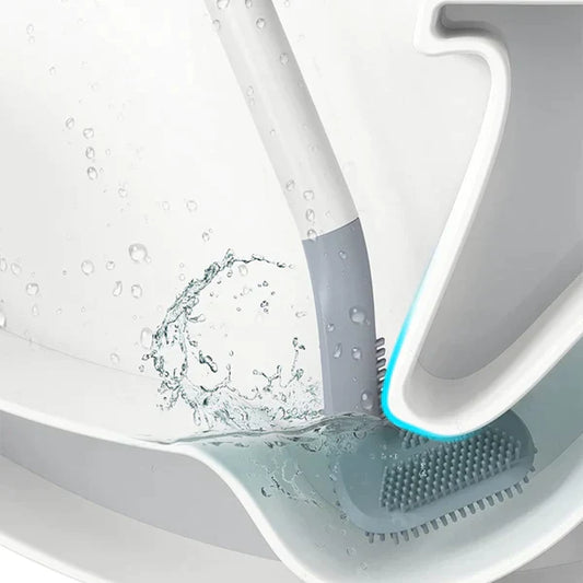 EffortlessClean - 360-Degree Toilet Brush with Extended Handle