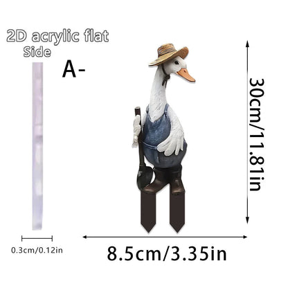 Garden Stake Duck | Playful Animal Figurine | Acrylic | For Lawn and Outdoor Decor