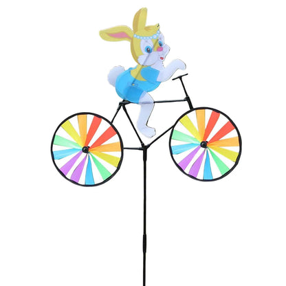 3D Animal Garden Kite on Bicycle | Rotating Outdoor Decoration | 90x53cm | Weatherproof Plastic
