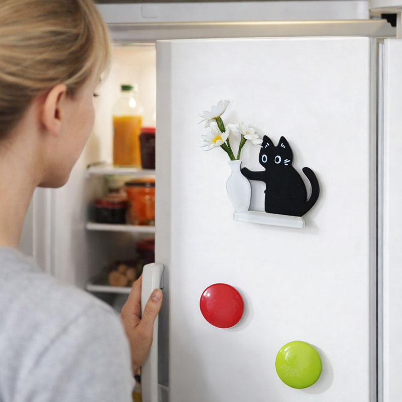 Free Bonus: Cat Magnet for Secure and Visible Note Holding – Black