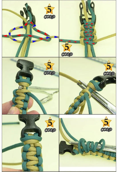 15 Functions Survival Bracelet Made of Paracord