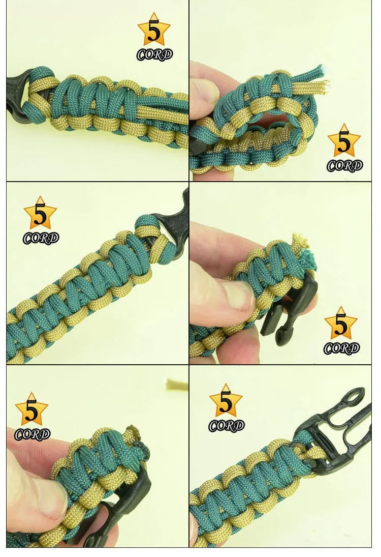 15 Functions Survival Bracelet Made of Paracord