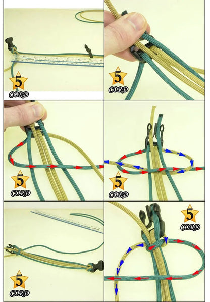 15 Functions Survival Bracelet Made of Paracord