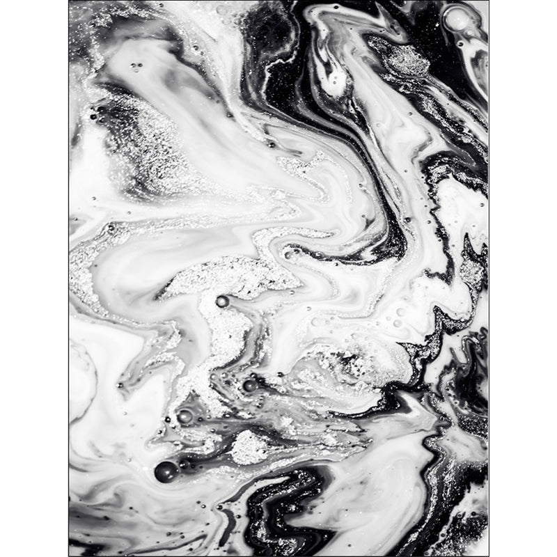 Modern Abstract Ink Painting Pattern Rug in Black and White – Washable Carpet