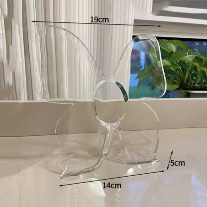 Transparent Butterfly Vase | Decorative Table Vase | Modern Design | Plastic