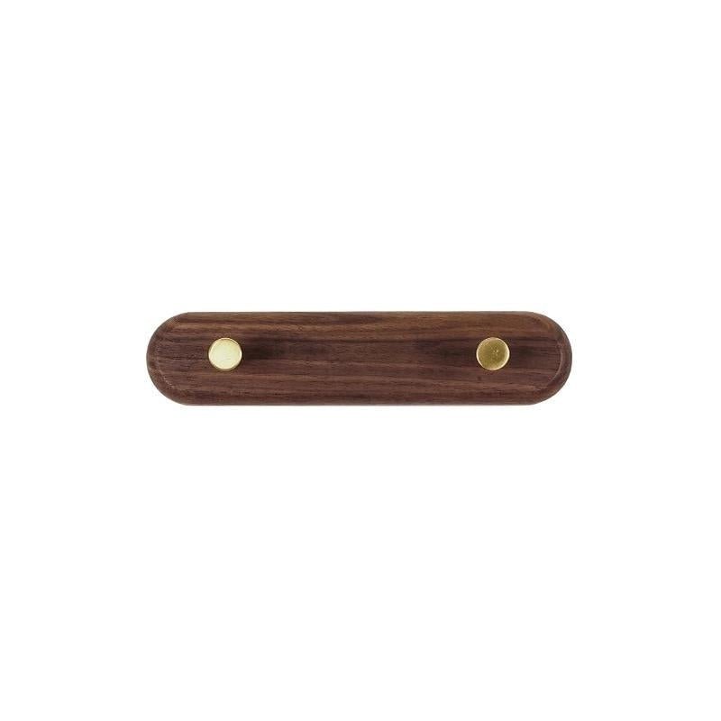 Minimalist Wooden Coat Rack with Brass Hooks for Wall Mounting