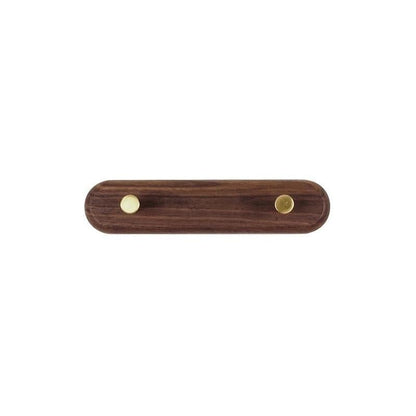 Minimalist Wooden Coat Rack with Brass Hooks for Wall Mounting