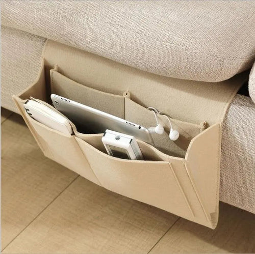 Multi-Pocket Felt Storage Organizer for Bed & Sofa