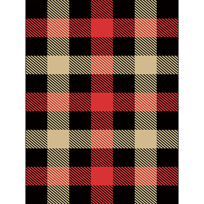 Modern Checkered Area Rug in Black – Non-Slip, Machine Washable Polyester