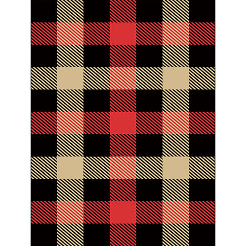 Modern Checkered Area Rug in Black – Non-Slip, Machine Washable Polyester