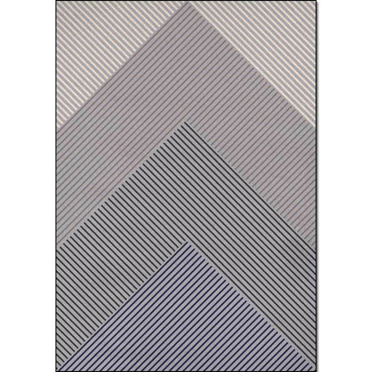 Washable Non-Slip Backed Carpet with Gray and Black Stripes for Living Room