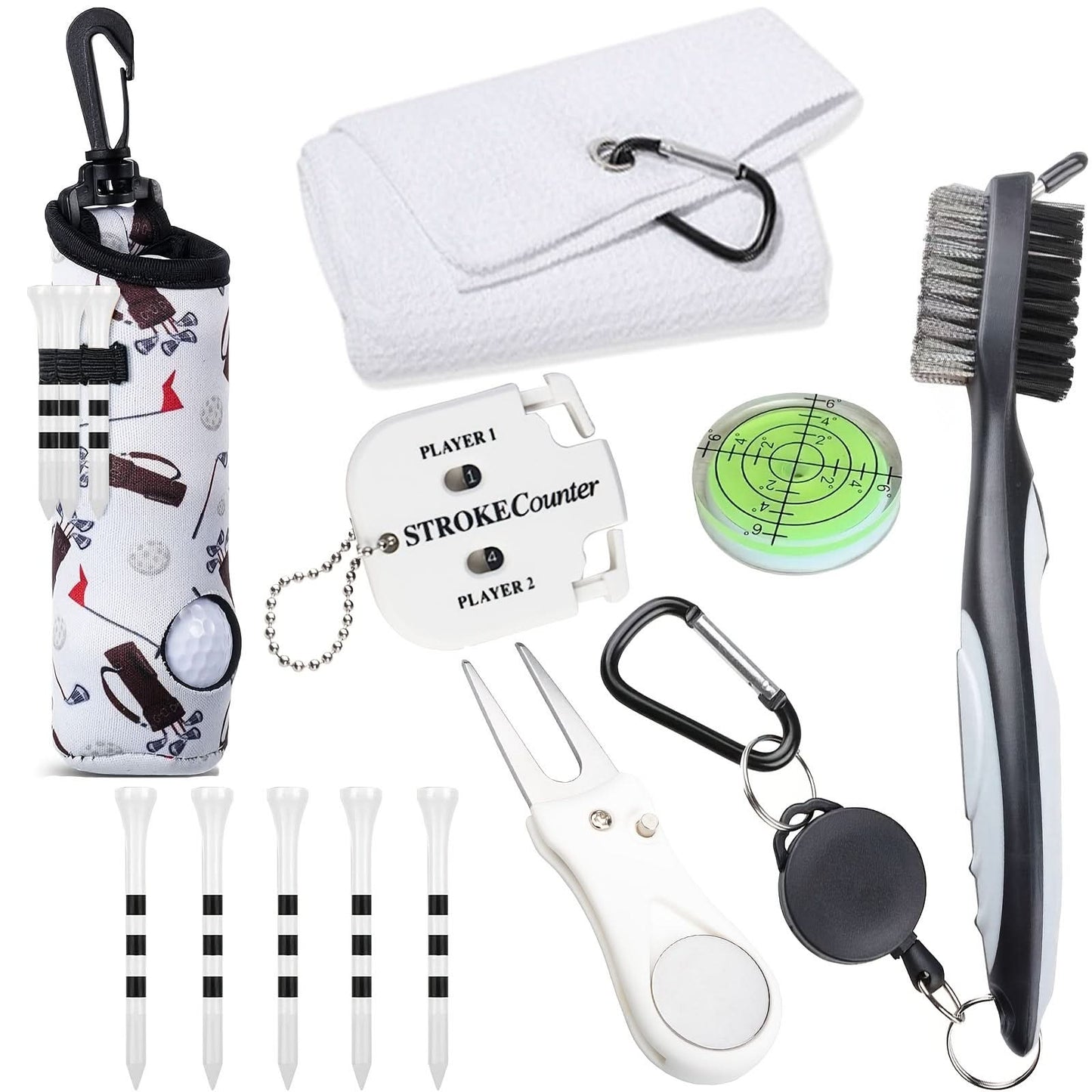 Golf Cleaning Tools Set for Fairways and Greens