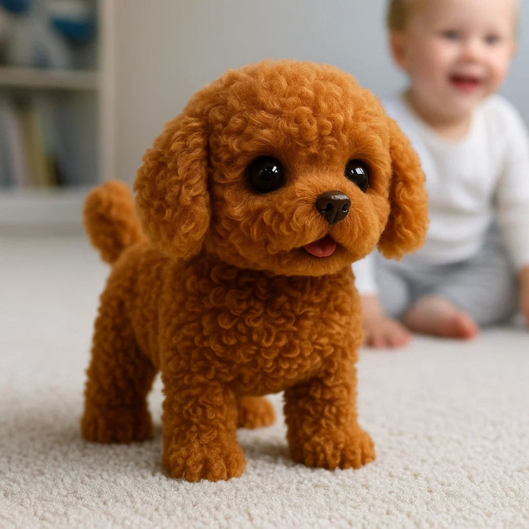 Life-Like Plush Toy Puppy with Electronic Features