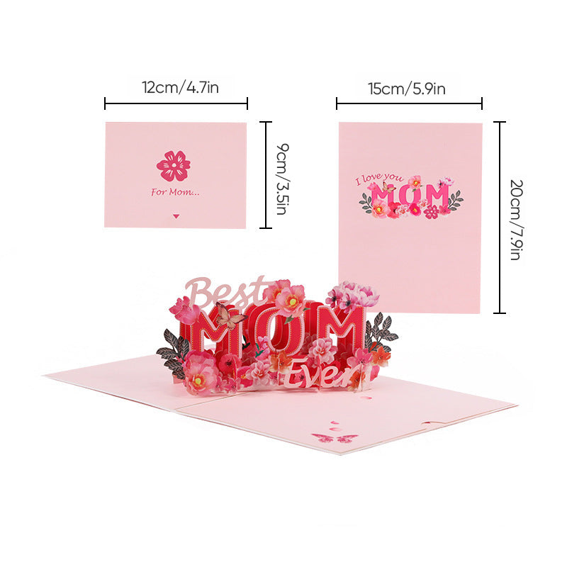Elegant 3D Floral Pop-Up Card for Mother's Day Gift