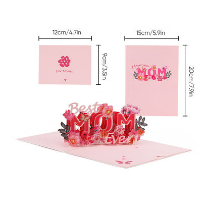 Elegant 3D Floral Pop-Up Card for Mother's Day Gift