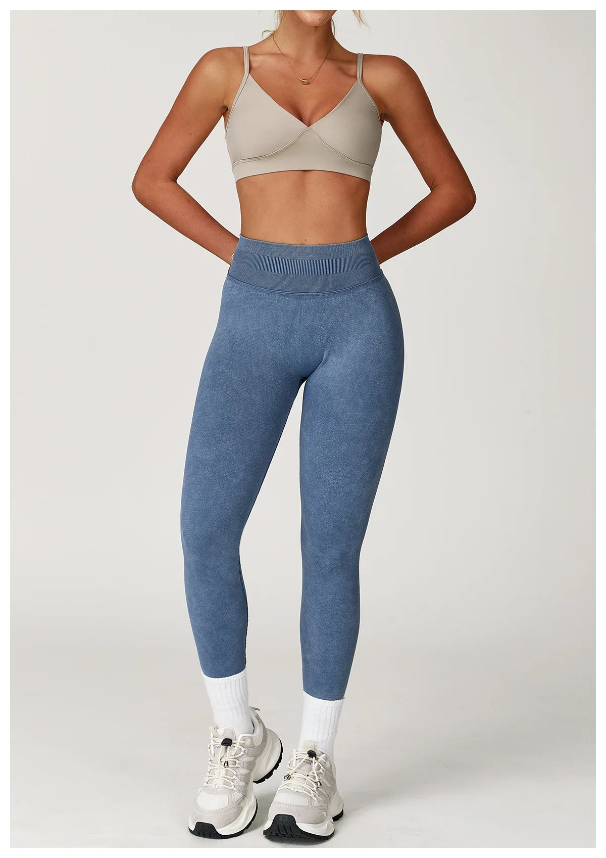 High-Waisted Ribbed Workout Leggings for Women | Seamless Stretch Fit