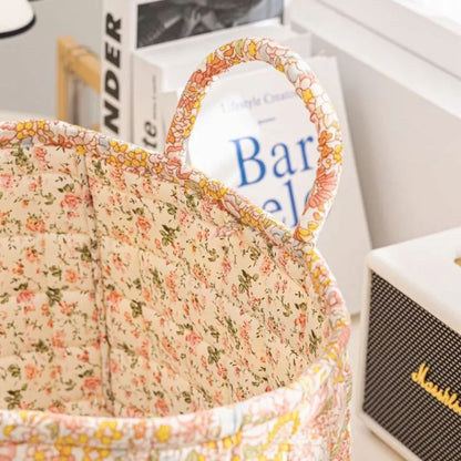 Elegant Floral Fabric Organizer Basket