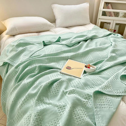 Serene Waffle Weave Blanket for Stylish Relaxation