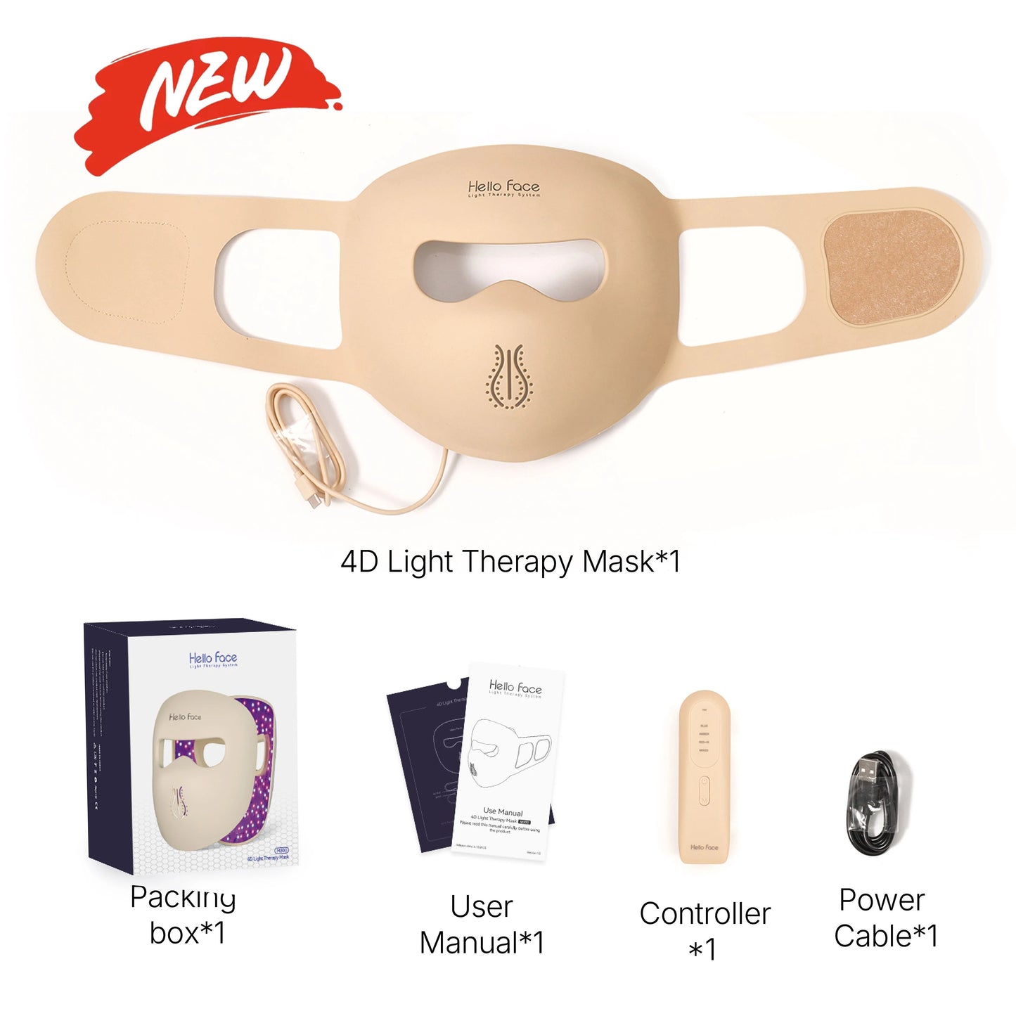 4D Silicone LED Face Mask for Light Therapy – 311 LEDs for Skin Care
