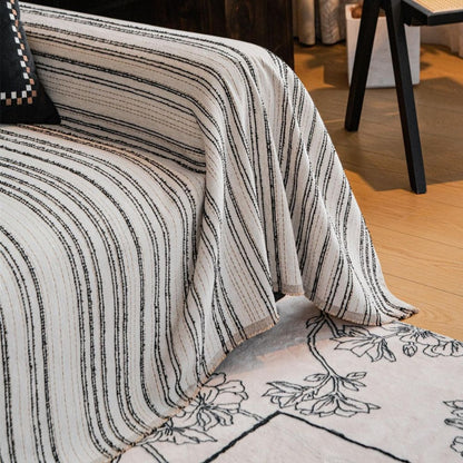 Chic Striped Chenille Sofa Protector