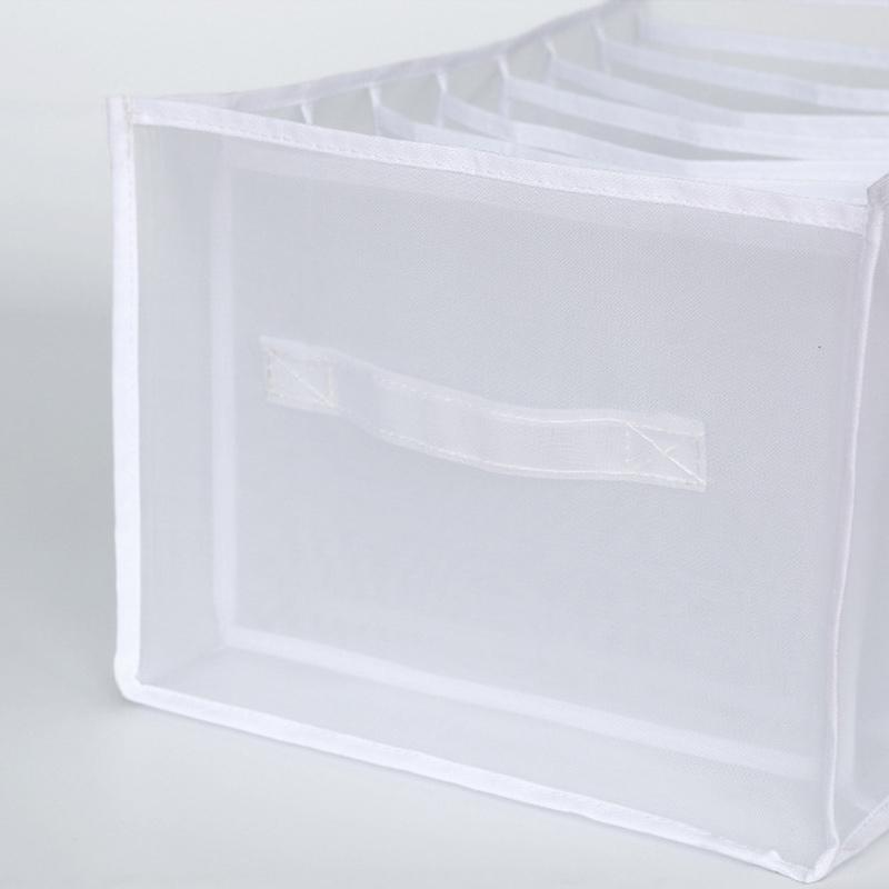 Clothes Organizer with 7-Grid Mesh Dividers for Wardrobe
