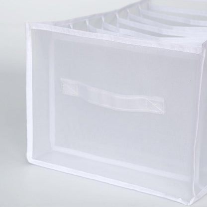 Clothes Organizer with 7-Grid Mesh Dividers for Wardrobe