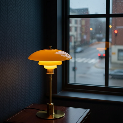 Minimalist Glass Shade Table Lamp for Scandinavian Style Bedroom