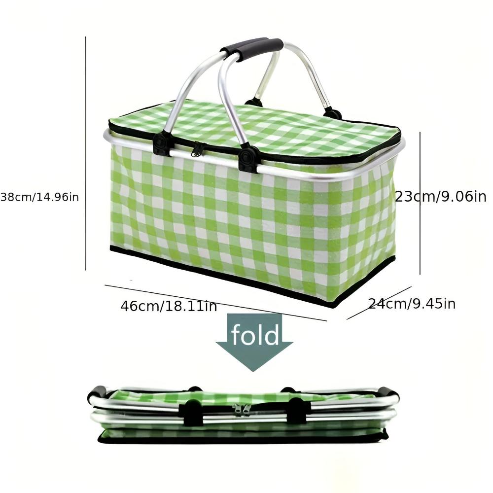 Versatile Insulated Picnic Basket with Foldable Design