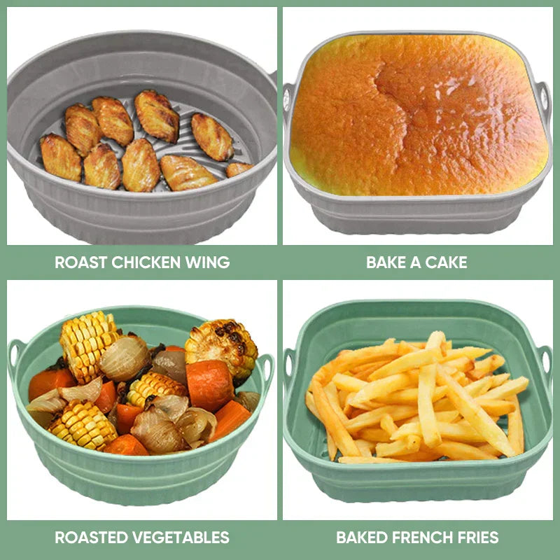 Reusable Silicone Baking Tray for Air Fryer – Grill Pan