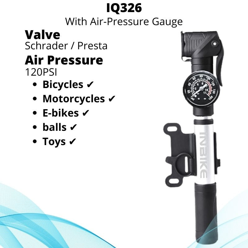 Compact Bicycle Pump - Portable Handheld Air Inflator