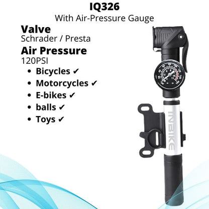 Compact Bicycle Pump - Portable Handheld Air Inflator