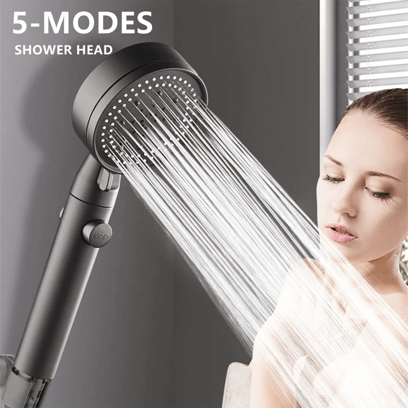 Shower Head with 5 Settings and Push Button Control