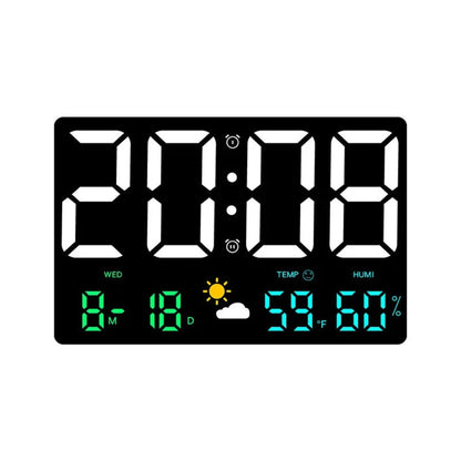 Contemporary LED Wall Clock with Digital Display