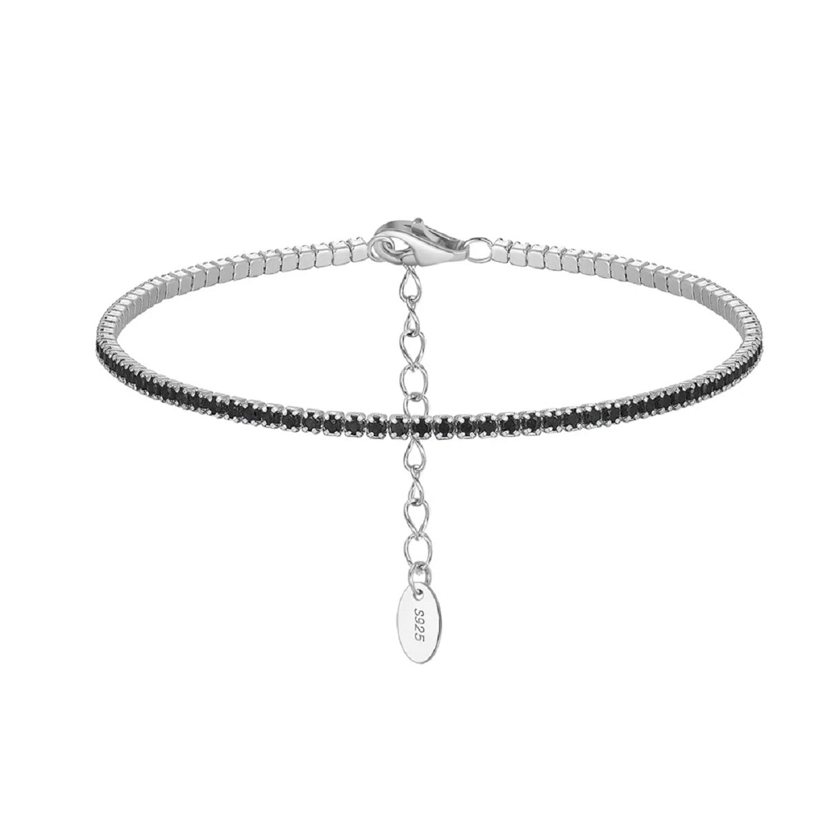 Sterling Silver Tennis Bracelet with Multicolored Zircon for Women