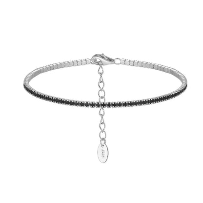 Sterling Silver Tennis Bracelet with Multicolored Zircon for Women