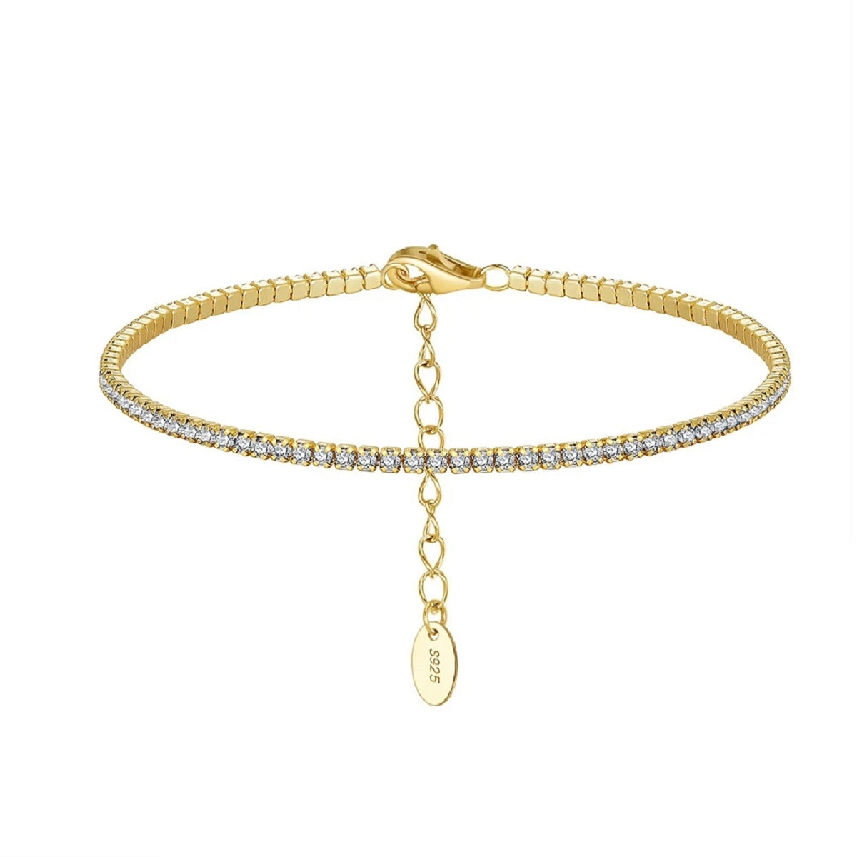 Sterling Silver Tennis Bracelet with Multicolored Zircon for Women