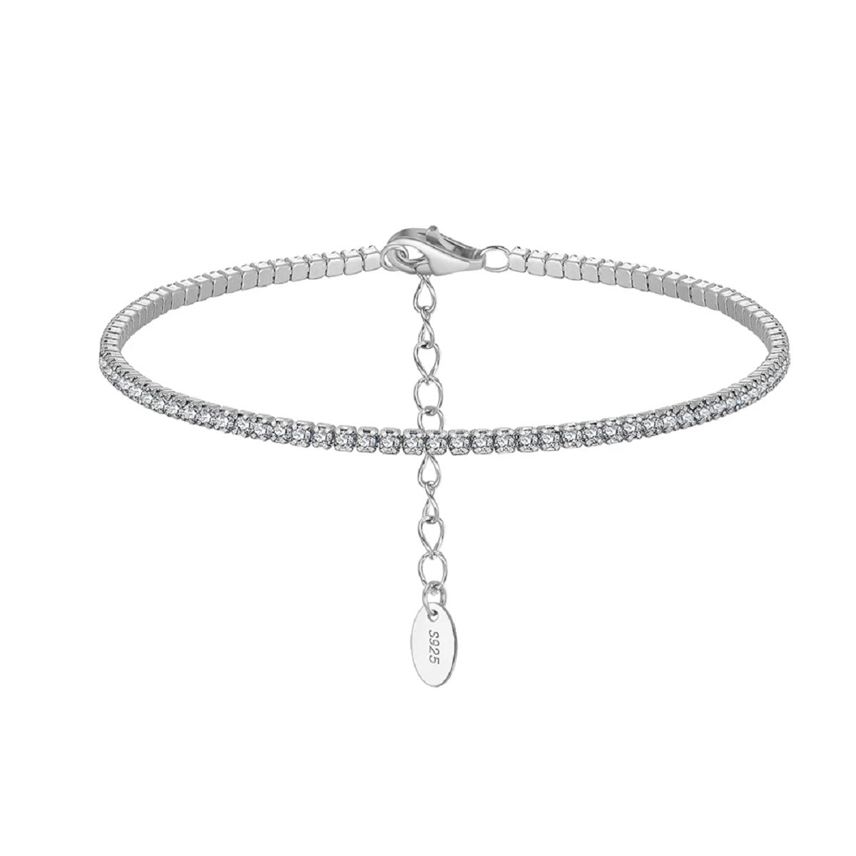 Sterling Silver Tennis Bracelet with Multicolored Zircon for Women
