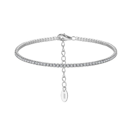 Sterling Silver Tennis Bracelet with Multicolored Zircon for Women