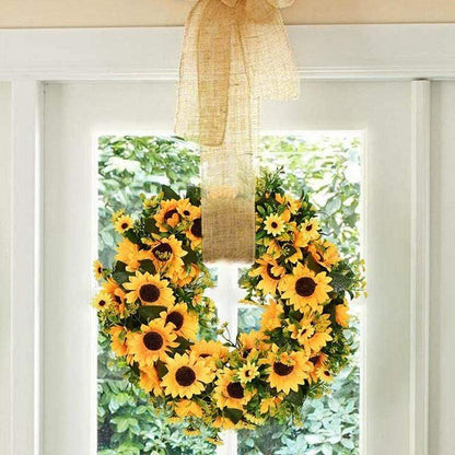 Vibrant 16-Inch Sunflower Door Wreath for Every Season