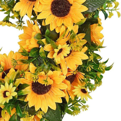 Vibrant 16-Inch Sunflower Door Wreath for Every Season